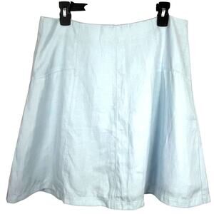 Loft Skirt Short Light Blue Linen Blend New With Tags Lined Womens Size 12